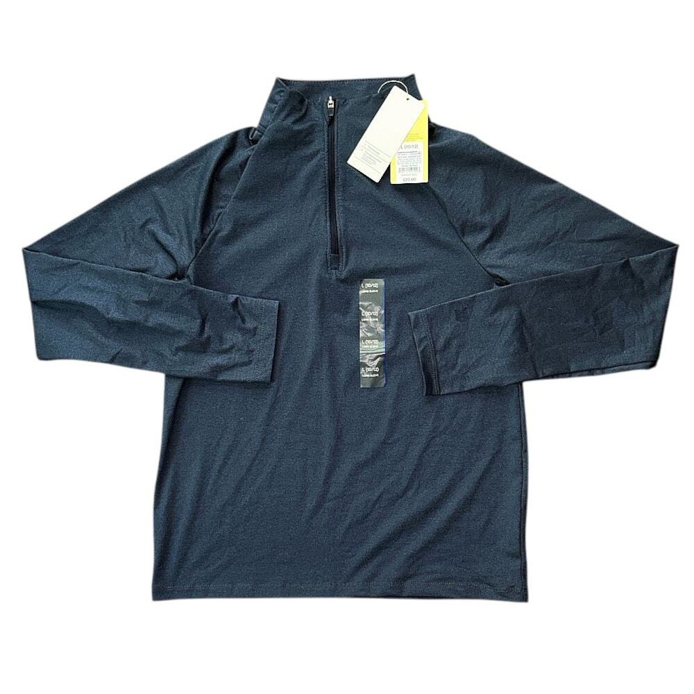 NWT All In Motion 1/4 Zip Long Sleeve Gray Athletic Top Large 10/12